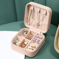 Brown Large Leather Jewellery Box Jewellery Organiser PU Leather Zipper Square Portable Mini Square
